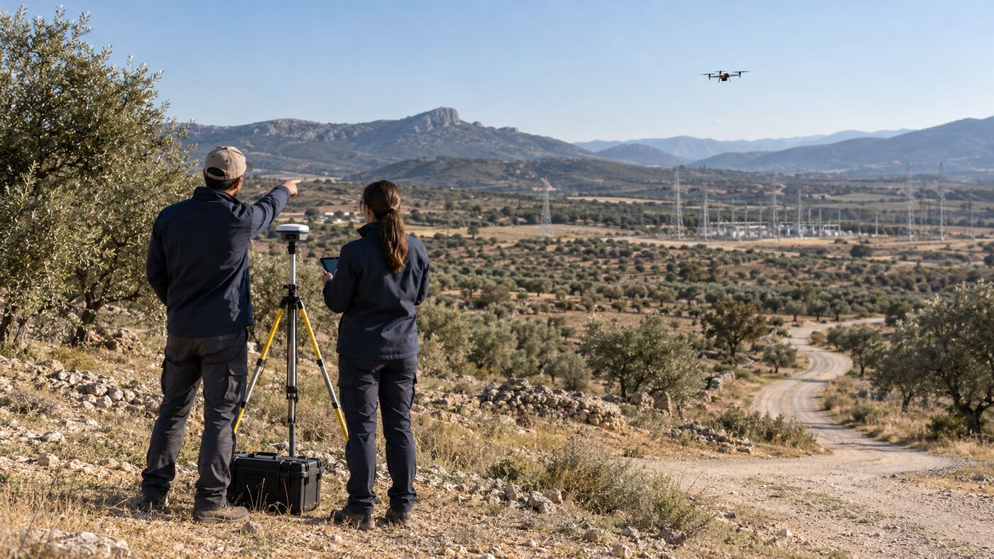 Land surveying and site control for a utility-scale solar project